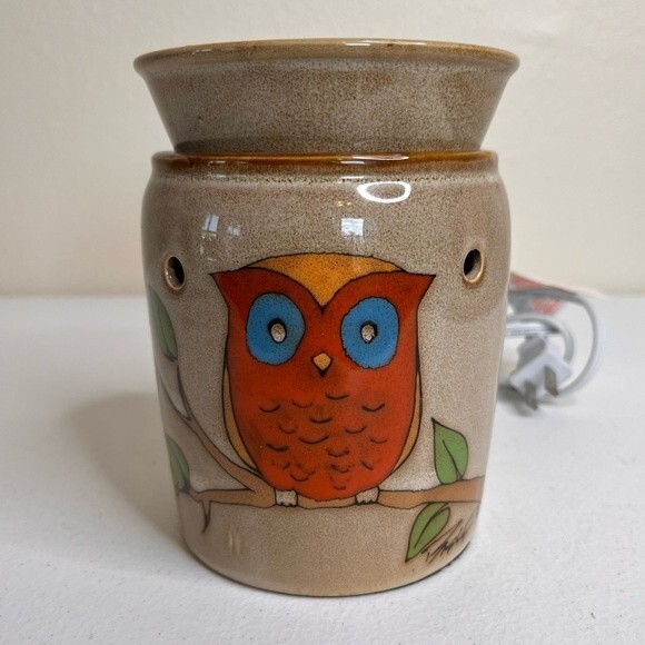Scentsy Owl on Limb Full Size Wax Warmer Stone Color WORKS Style 26973 Complete - Picture 13 of 13